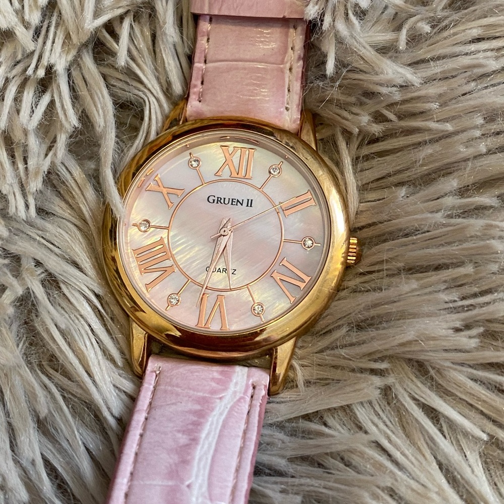 GRUEN II Pink and Gold Women's Watch (AS IS)